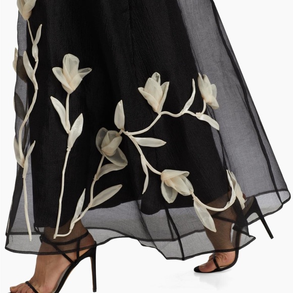 Staud Black Floral Sheer Dress - Picture 5 of 6